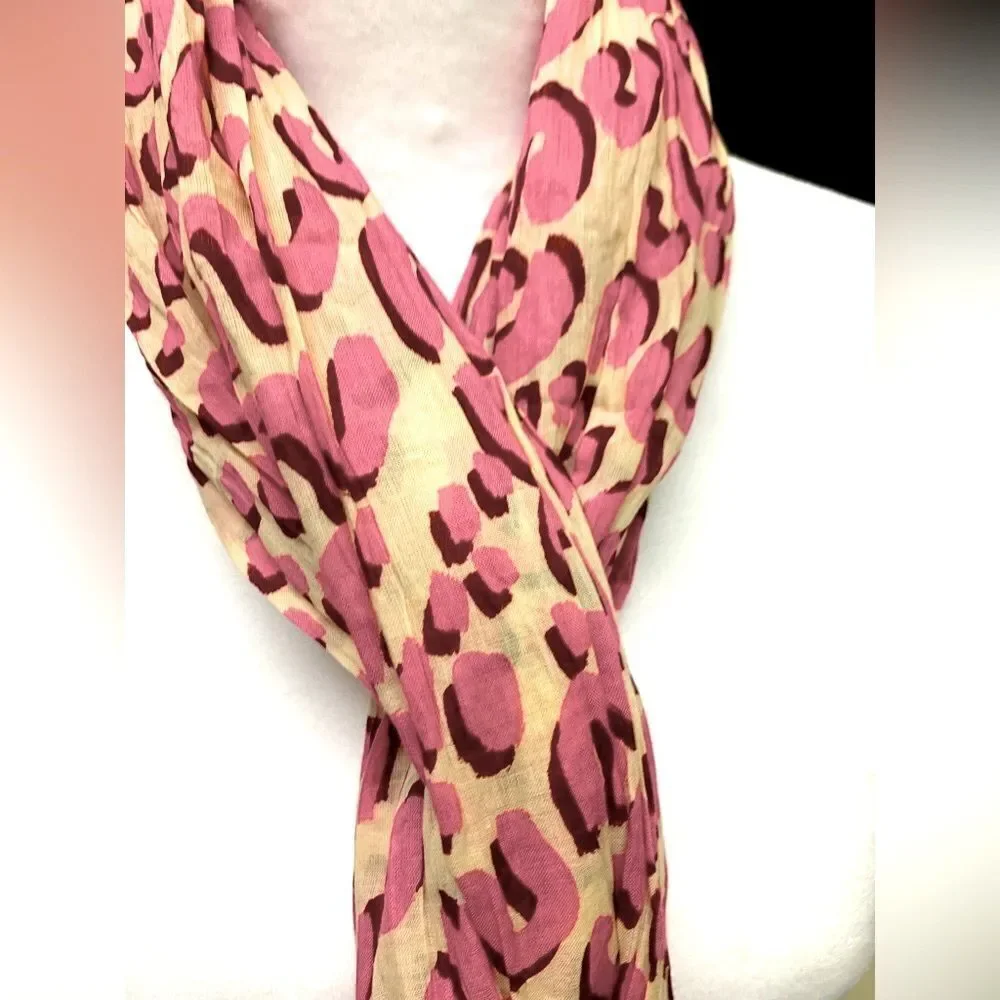 Auth Louis Vuitton Pink Lepord Print Limited Edition Stephen Sprouse Wrap Scarf
